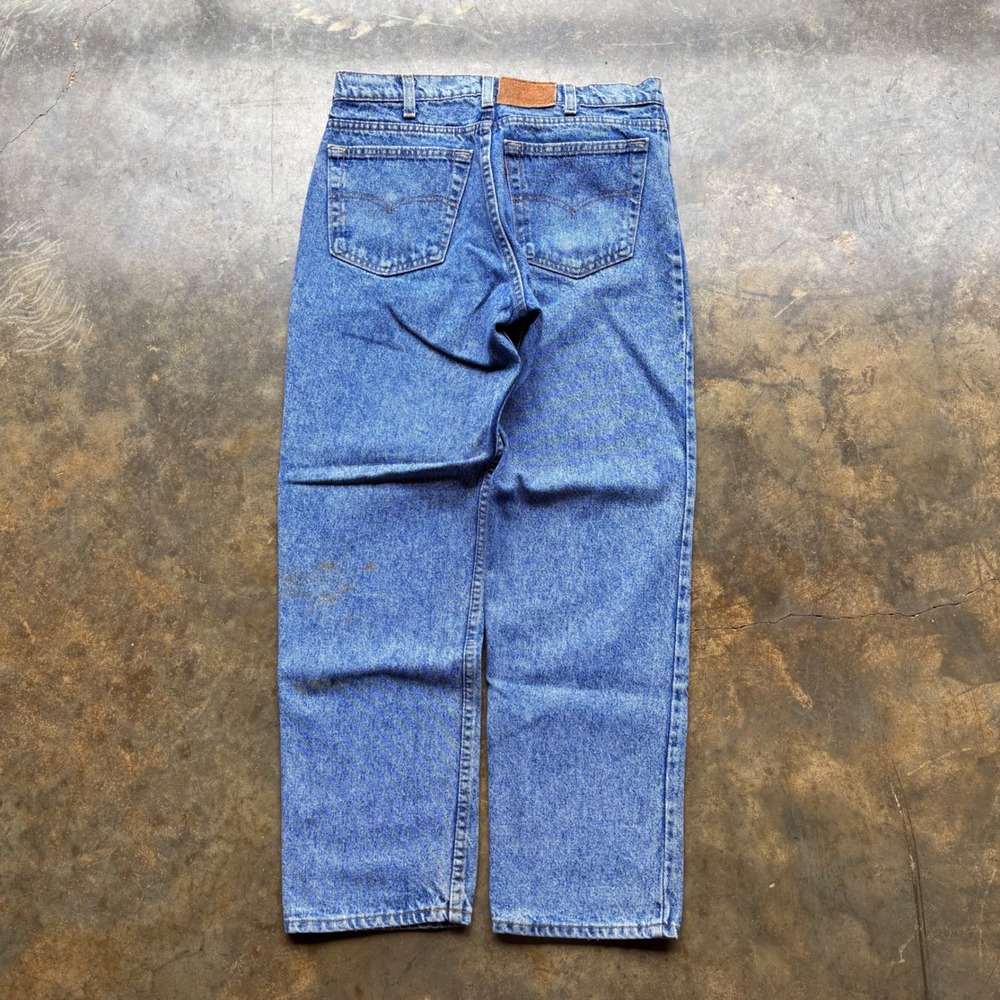 Levi Strauss‎ & Co Mens Acid Wash Blue Denim Jeans Classic Straight Leg Vintage